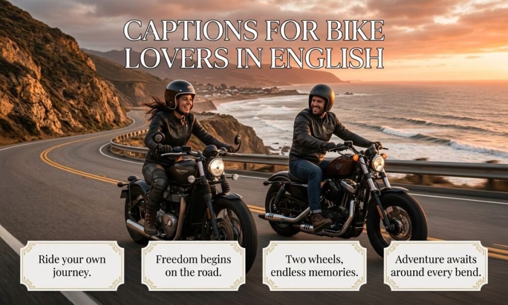 Captions for bike lovers in english