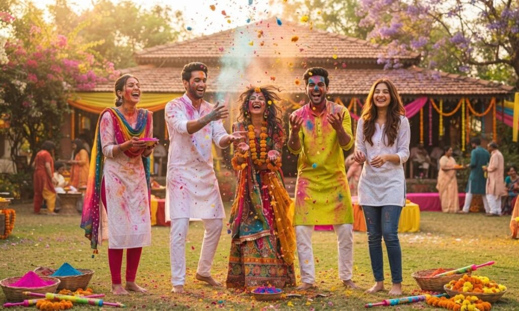Holi Captions with Friends