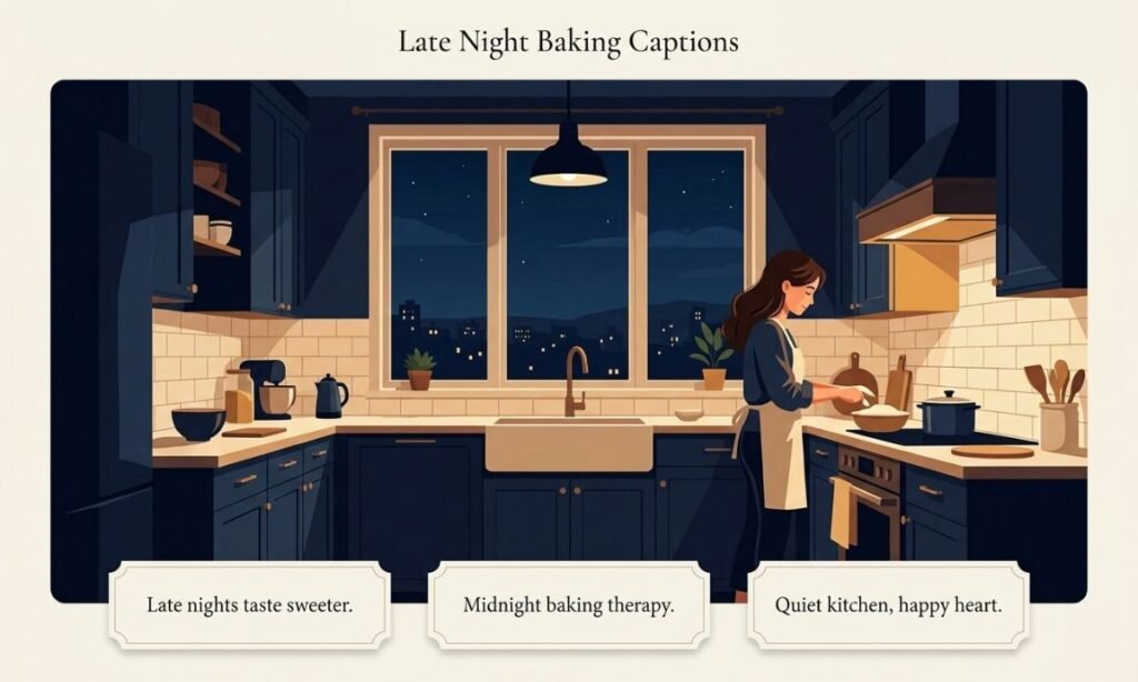 Late Night Baking Captions