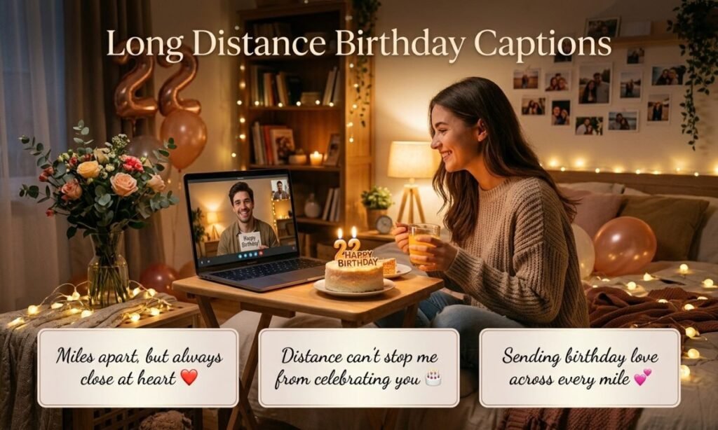 Long Distance Birthday Captions