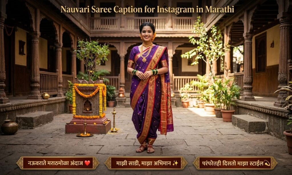 Nauvari Saree Caption for Instagram in Marathi