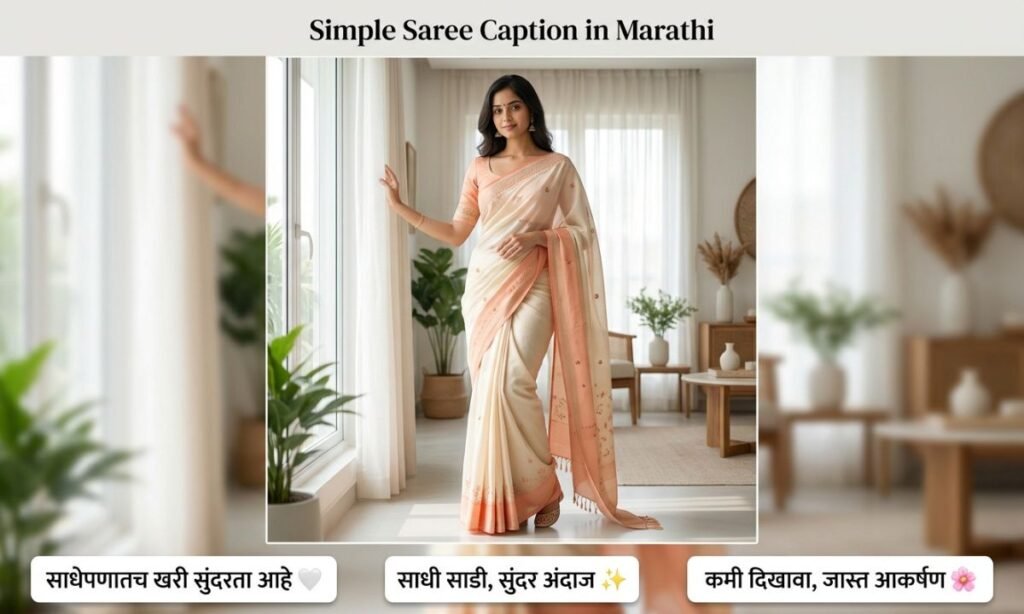 Simple Saree Caption in Marathi