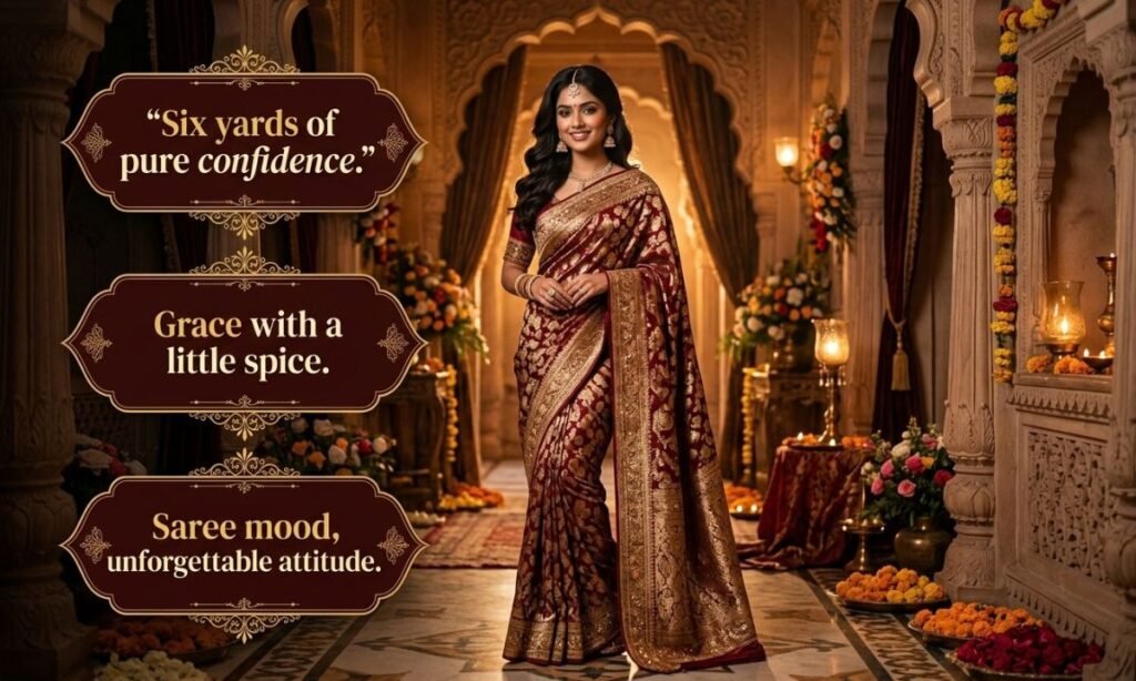 Spicy Captions for Saree