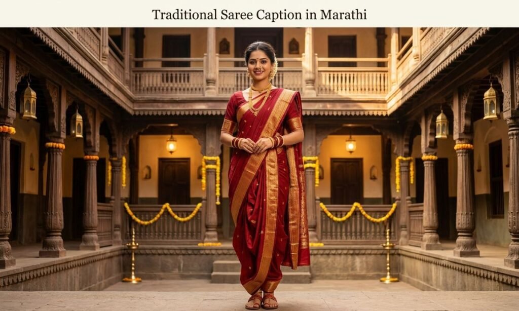 Traditional Saree Caption in Marathi