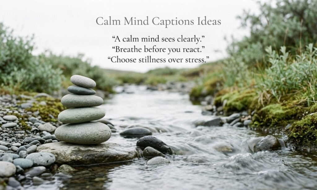 Calm Mind Captions Ideas