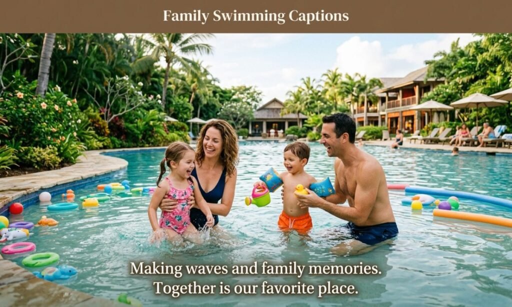 Family Swimming Captions