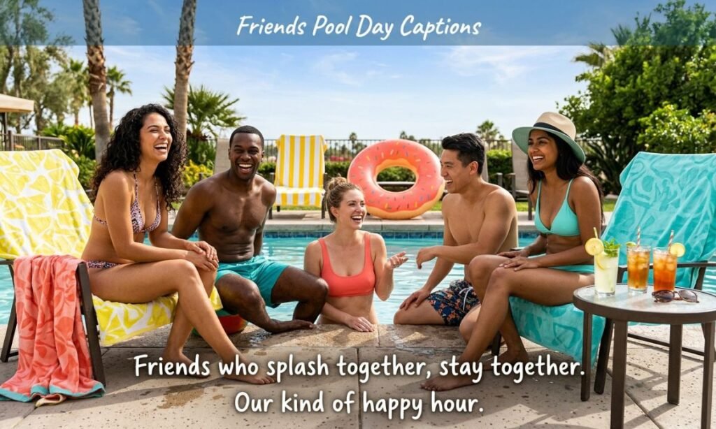 Friends Pool Day Captions