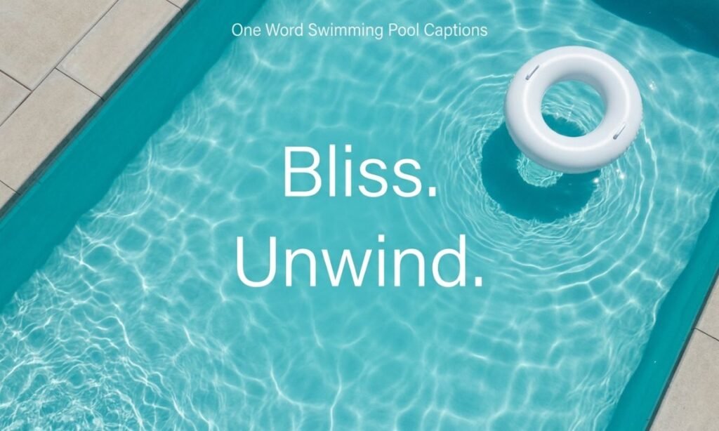 One Word Swimming Pool Captions