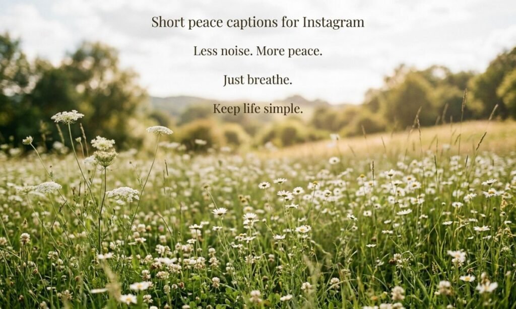 Short Peace Captions for Instagram
